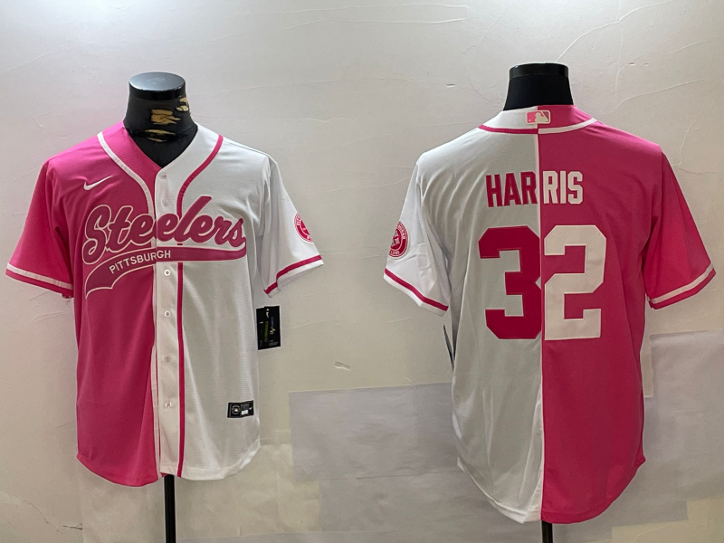 Men's Pittsburgh Steelers Franco Harris Pink/White Game Jersey