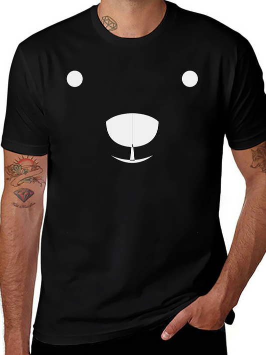 Minimalist Bear Graphic Black T-Shirt