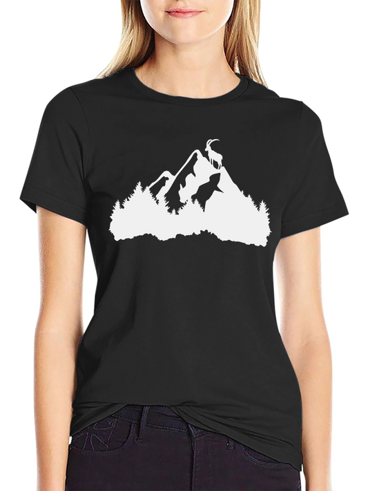 Mountain Goat Graphic Tee - Nature Adventure Shirt