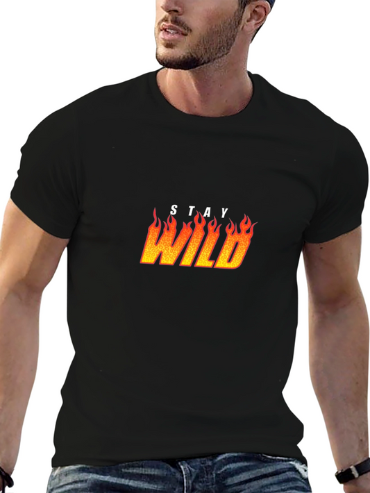 Stay Wild Graphic Tee - Mens Black T-Shirt