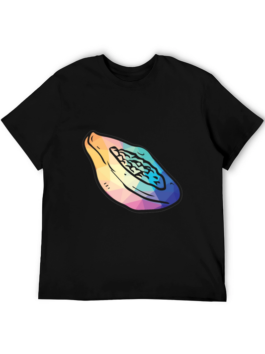 Abstract Papaya Graphic Tee - Unique Geometric Design