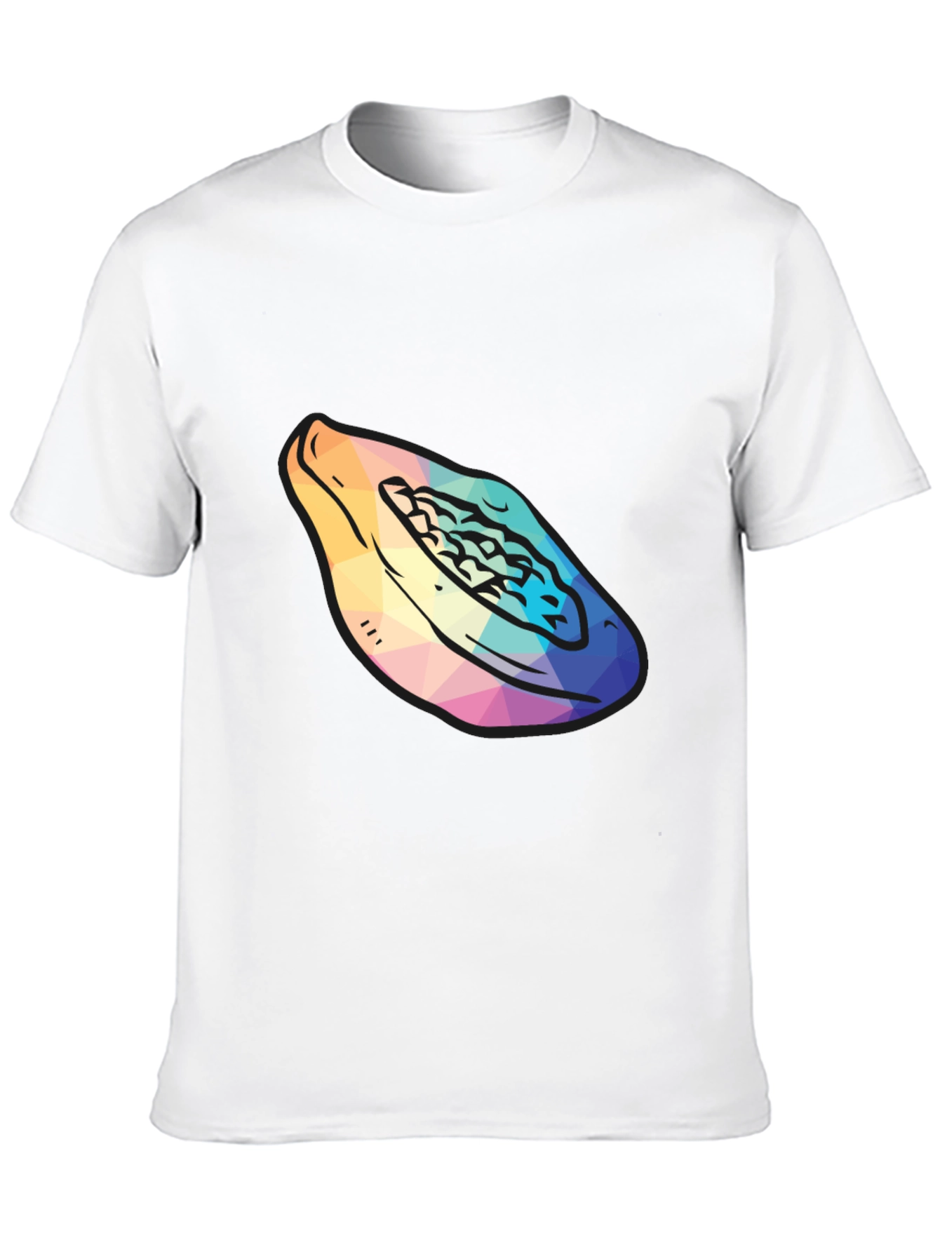 Abstract Papaya Graphic Tee - Unique Geometric Design