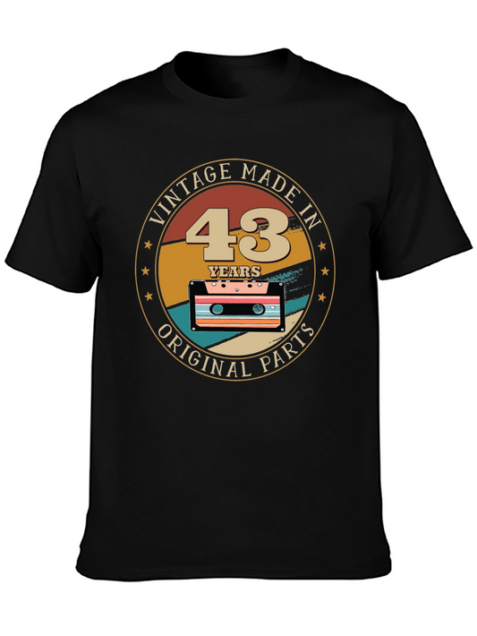 Vintage 43rd Birthday Made In 1980s Cassette T-Shirt