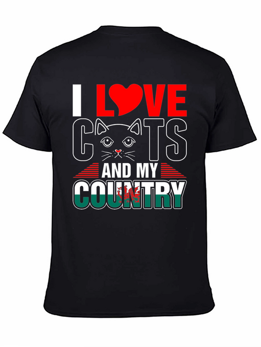 I Love Cats and My Country Wales T-Shirt