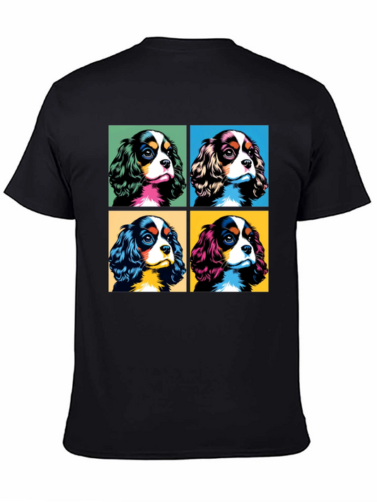Dog Breed Cavalier Pop Art Black T-Shirt