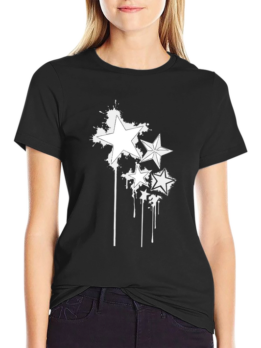 Star Splash Black T-Shirt - Edgy Graphic Tee