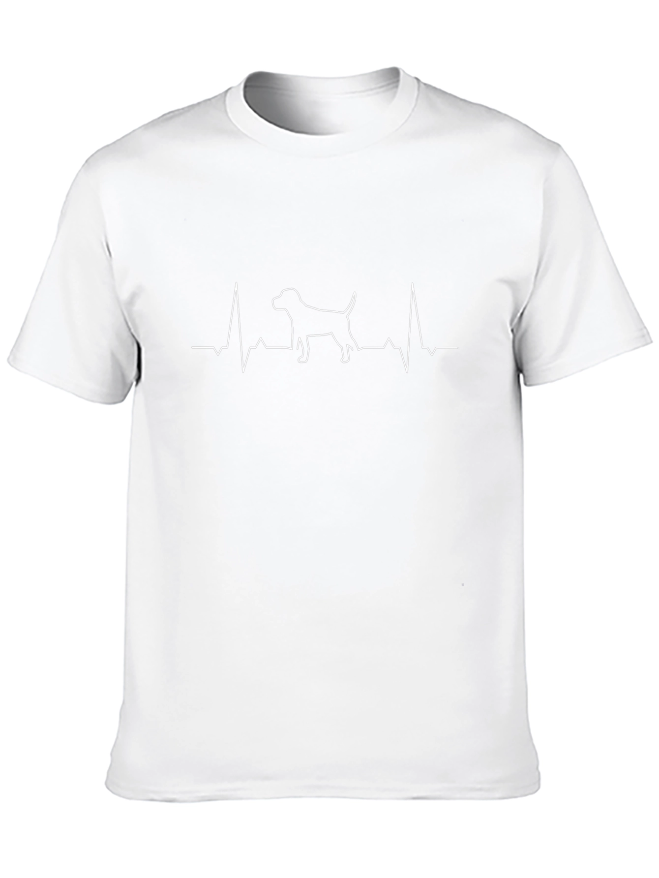 Dog Heartbeat T-Shirt - Black Casual Animal Lover
