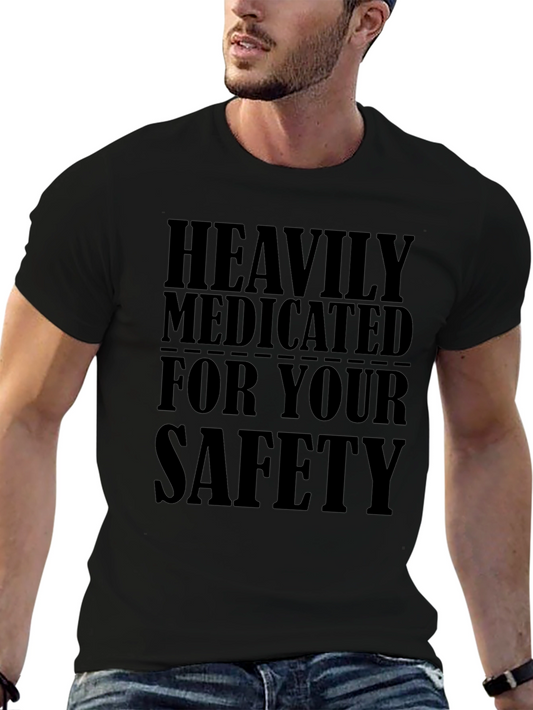 Heavily Medicated Black Graphic T-Shirt