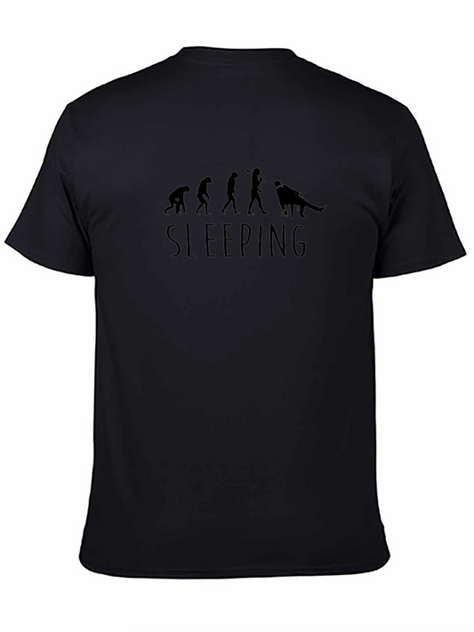 Evolution of Sleeping Black Graphic T-Shirt