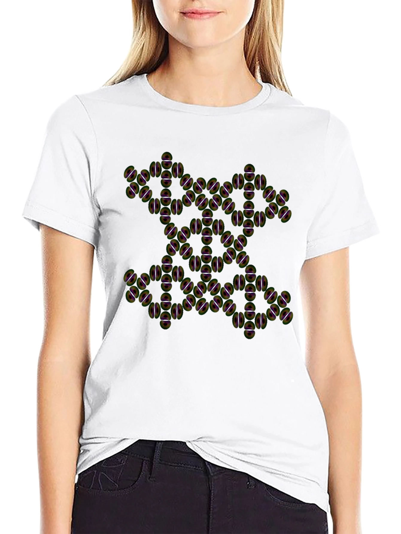 Abstract Pattern Black Tee