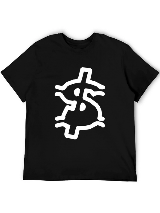 Dollar Sign Graphic Tee - Casual Black T-Shirt